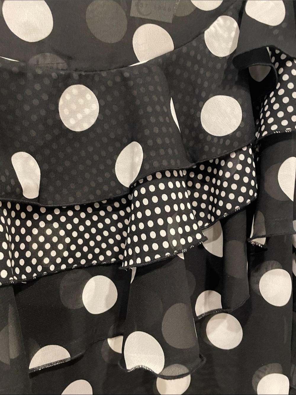 Cato Black & White Polka Dot Ruffle Blouse nwt - Picture 5 of 6